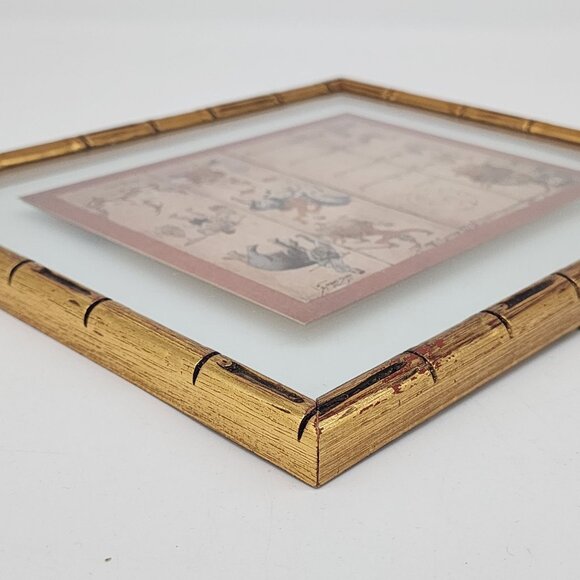 Framed Brahma Jati Siamese Horoscope Art Print in Bamboo Style Frame - Picture 11 of 13